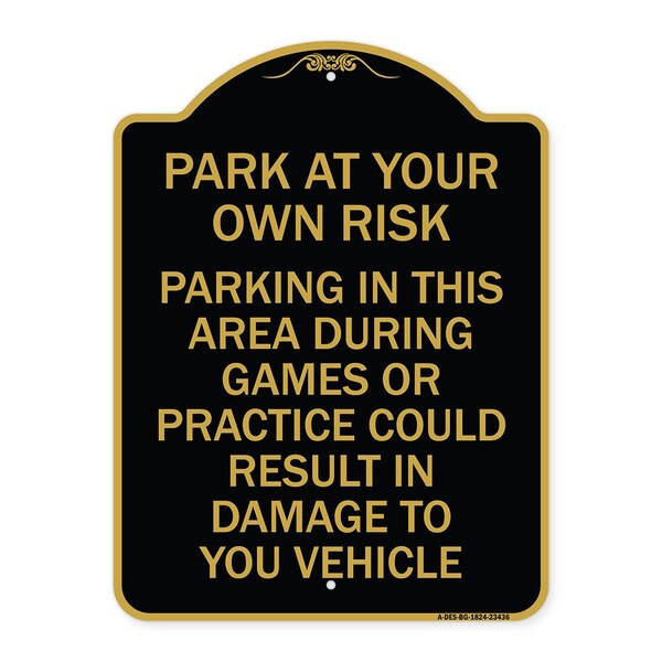 Parking in This Area During Games or Practices Could Result in Damage to Your Vehicle, BG-1824-23436